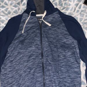 Blue and grey hoodie
